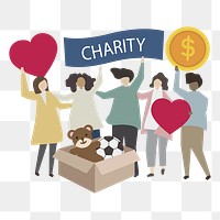 Charity png illustration, transparent background