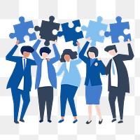 Business jigsaw png illustration, transparent background