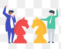 Business chess png illustration, transparent background