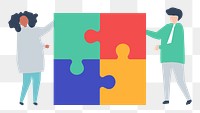 Business jigsaw png illustration, transparent background