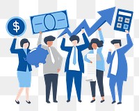 Business people holding financial growth concept illustration