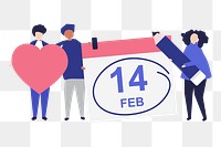 Valentine's day png illustration, transparent background
