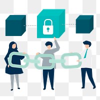Blockchain png illustration, transparent background