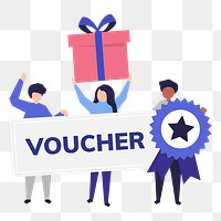 Voucher png illustration, transparent background