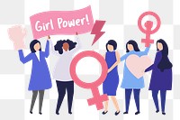 Girl power png illustration, transparent background