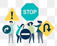 Traffic signs png illustration, transparent background