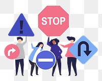 Traffic signs png illustration, transparent background