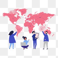 Global network png illustration, transparent background