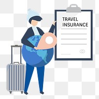 Travel insurance png illustration, transparent background