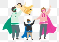 Superhero family png illustration, transparent background