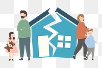 Broken home png illustration, transparent background