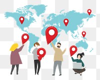 Global network png illustration, transparent background