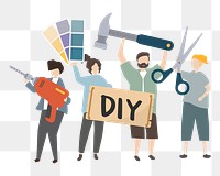 DIY png illustration, transparent background