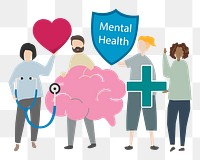 Mental health png illustration, transparent background