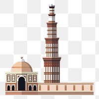 The Qutub Minar png illustration, transparent background