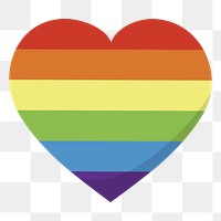 PNG LGBT symbol in heart shape graphic illustration sticker, transparent background