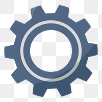  Png cogwheel flat sticker, transparent background