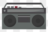  Png radio cassette player flat sticker, transparent background