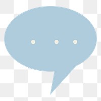 PNG Blue color speech bubble illustration sticker, transparent background