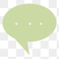  Png green speech balloon, transparent background