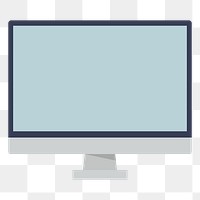  Png computer flat sticker, transparent background