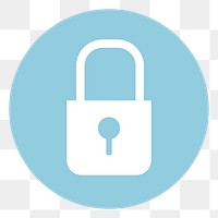 PNG Blue color lock icon illustration sticker, transparent background