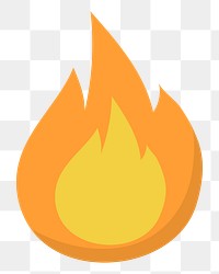 PNG Single flame graphic illustration sticker, transparent background