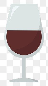 PNG Single glass of wine graphic illustration sticker, transparent background