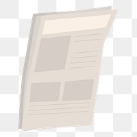 PNG Single newspaper graphic illustration sticker, transparent background