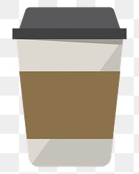 PNG Hot coffee in plastic cup graphic illustration sticker, transparent background