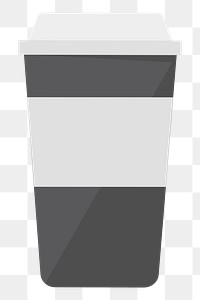  Png paper coffee cup flat sticker, transparent background