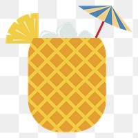 PNG Pineapple juice in pineapple graphic illustration sticker, transparent background