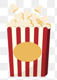  Png movie theater popcorn flat sticker, transparent background