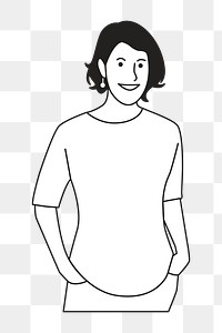 Png simple woman illustration, transparent background