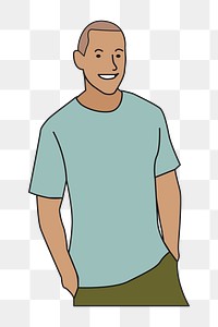 Png teenage boy illustration, transparent background