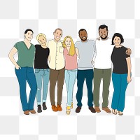 Png diverse group of people illustration, transparent background