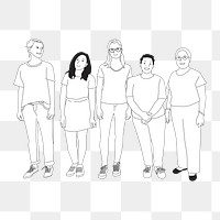 Png diverse group of people illustration, transparent background