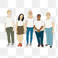 Png diverse group of people illustration, transparent background