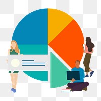 Png social media data analysis illustration, transparent background