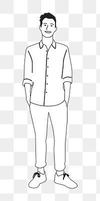 Png young man standing illustration, transparent background