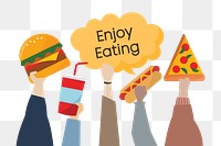 Enjoy eating png, transparent background