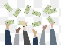 Hands holding money png, transparent background