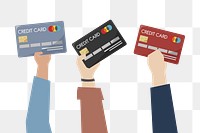 Credit cards png, transparent background