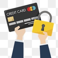 Credit card security png, transparent background