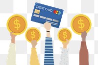 Credit cards png, transparent background