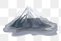 Png Painted mountain illustration element, transparent background