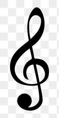 Png black music note icon, transparent background