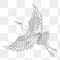 Png Crane bird element, transparent background