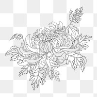 Png Chrysanthemum flower element, transparent background