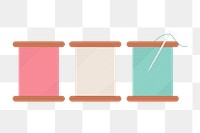 Png Colorful thread rolls illustration element, transparent background